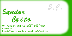 sandor czito business card